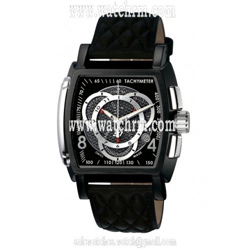Invicta S1 Sapphire Chronograph Tachymeter Black Dial Black Leather Men's Watch 5401