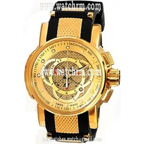 Invicta S1 Touring Chronograph Gold Dial Black Rubber Men's Watch 0899