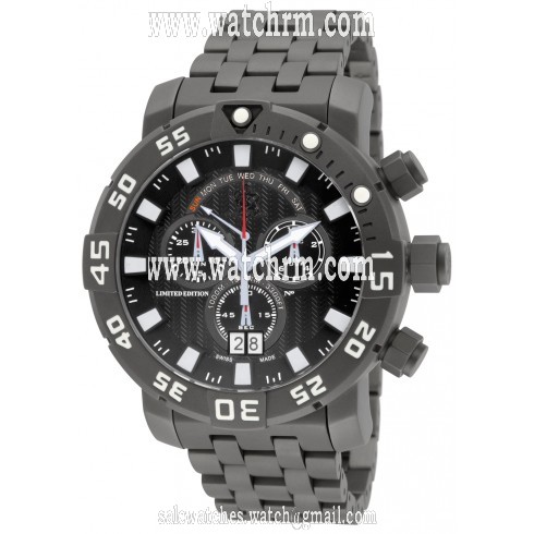 Invicta Sea Base Chronograph Black Dial Black Ion-plated Men's Watch 14245