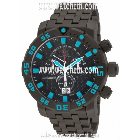 Invicta Sea Base Chronograph Black Dial Black Ion-plated Men's Watch 14253