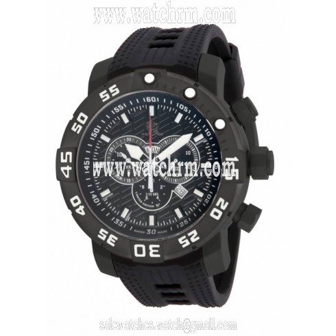 Invicta Sea Base Chronograph Black Dial Black Polyurethane Men's Watch 14284