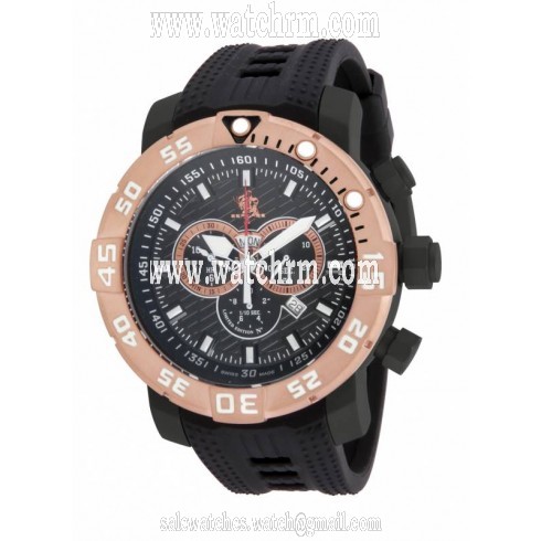 Invicta Sea Base Chronograph Black Dial Black Polyurethane Men's Watch 14288