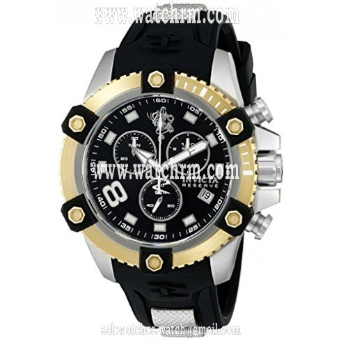 Invicta Sea Base Chronograph Black Dial Black Polyurethane Men's Watch 17974