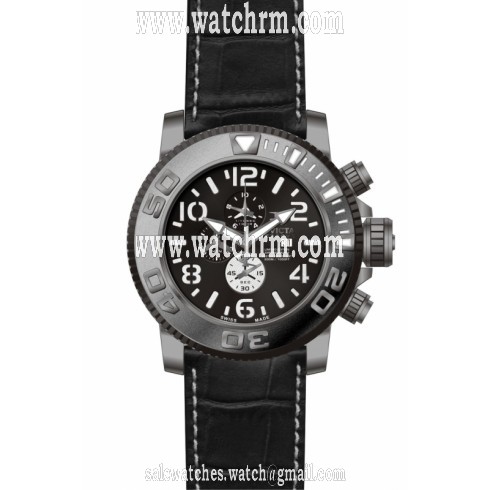 Invicta Sea Hunter Chronograph Black Dial Gunmetal PVD Men's Watch 10695
