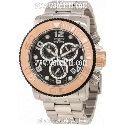 Invicta Sea Hunter Chronograph Black Dial Stainless Steel Men's Watch 12533