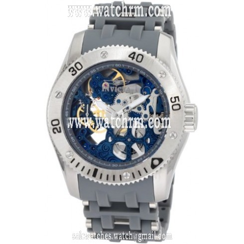 Invicta Sea Spider Blue Skeleton Dial Grey Polyurethane Men's Watch 1256