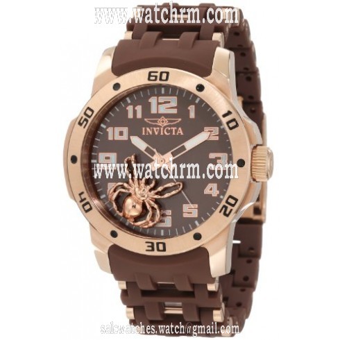 Invicta Sea Spider Brown Dial Brown Rubber Men's Watch 10298