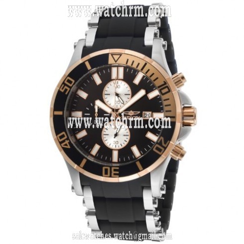Invicta Sea Spider Chronograph Black Dial Black Polyurethane Men's Watch 13666