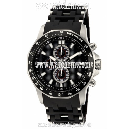 Invicta Sea Spider Chronograph Black Dial Black Polyurethane Men's Watch 1930