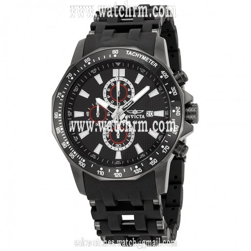 Invicta Sea Spider Chronograph Black Dial Black Polyurethane Men's Watch 1933