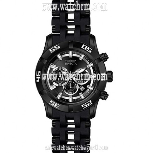 Invicta Sea Spider Chronograph Black Dial Black Polyurethane Men's Watch 21824