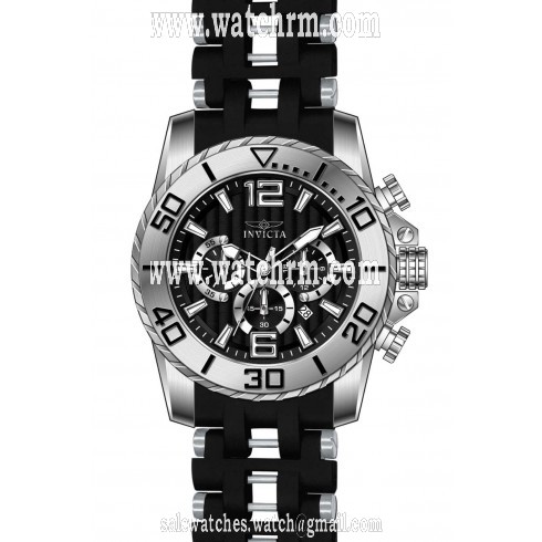Invicta Sea Spider Chronograph Black Dial Black Polyurethane Rubber Men's Watch 20284