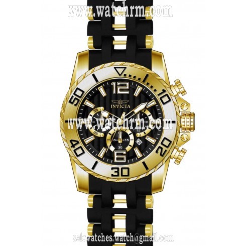 Invicta Sea Spider Chronograph Black Dial Black Polyurethane Rubber Men's Watch 20285