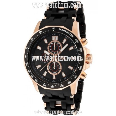 Invicta Sea Spider Chronograph Black Dial Black Rubber Men's Watch 1932