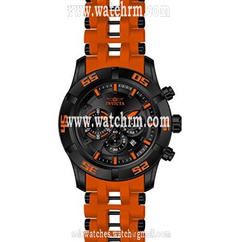 Invicta Sea Spider Chronograph Black Dial Orange Polyurethane Men's Watch 21822