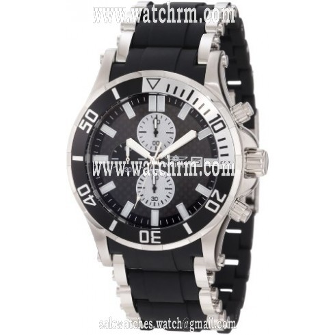 Invicta Sea Spider Chronograph Black Dial Stainless Steel Black Rubber Men's Watch 80136