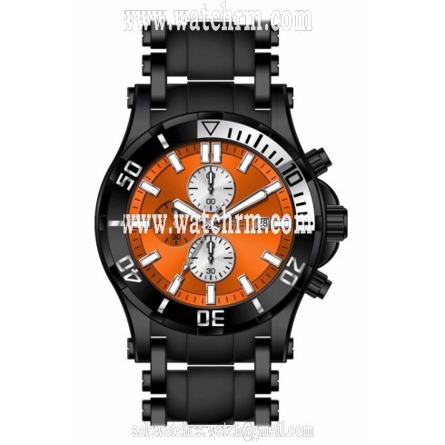 Invicta Sea Spider Chronograph Orange Dial Black Polyurethane Men's Watch 80146