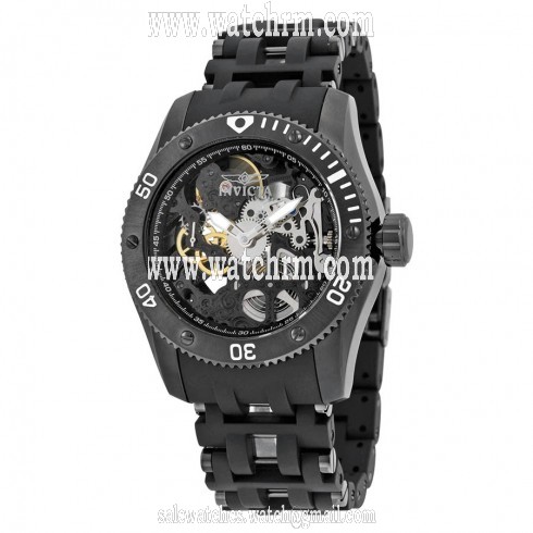 Invicta Sea Spider Mechanical Skeleton Dial Black Polyurethane Men's Watch 1263