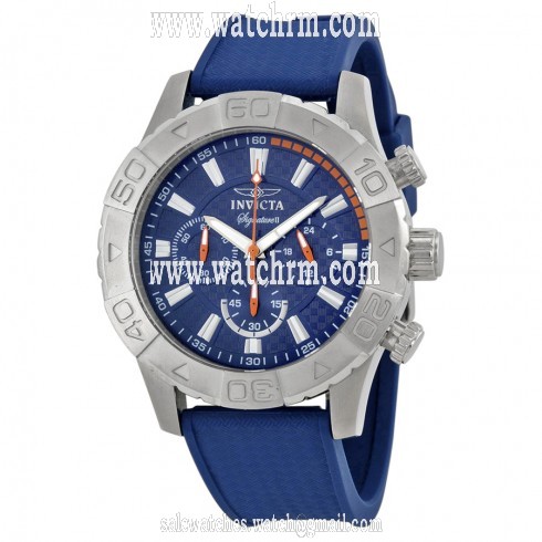 Invicta Signature Chronograh Blue Dial Blue Polyurethane Men's Watch 7506