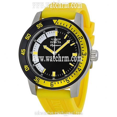 Invicta Signature II Black and Yellow Rubber Strap Men's Watch 7467