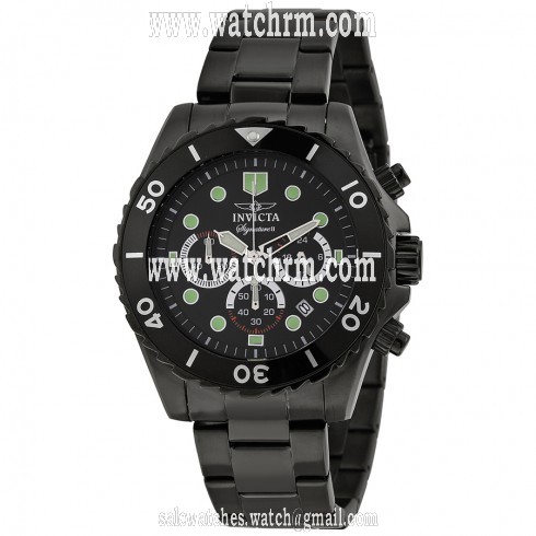 Invicta Signature II Black Dial Chronograph Black PVD Steel Men's Watch 7369