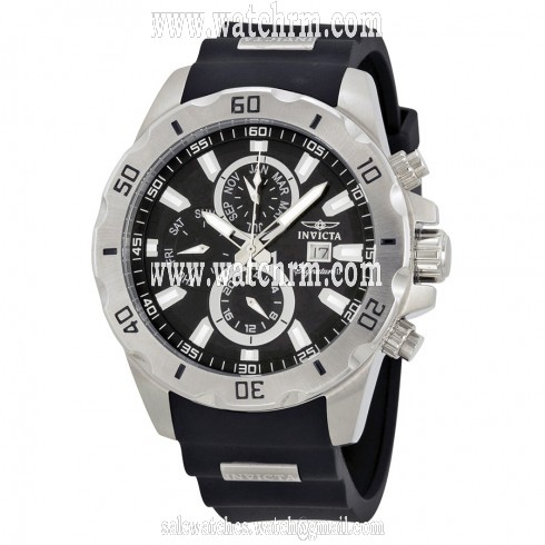 Invicta Signature II Black Dial Stainless Steel Black Polyurethane Men's Watch 7478