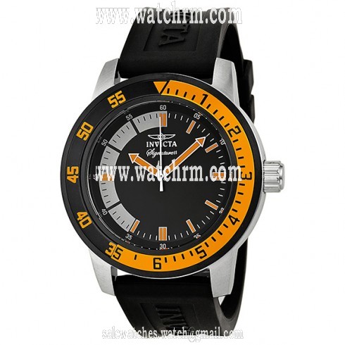 Invicta Signature II Black Dial Stainless Steel Black Rubber Men's Watch 7469