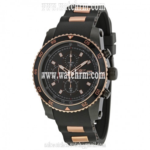 Invicta Signature II Black Dial Two-tone Stainless Steel Chronograph Men's Watch 7455