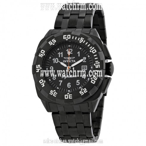 Invicta Signature II Black Ion-plated Large Tritnite Night Glow Men's Watch 7296