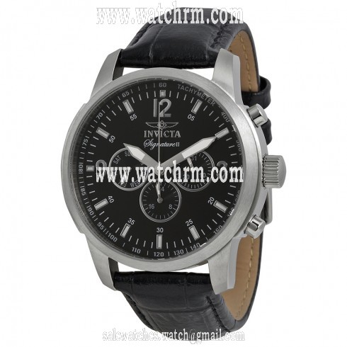 Invicta Signature II Black Leather Men's Watch 7339
