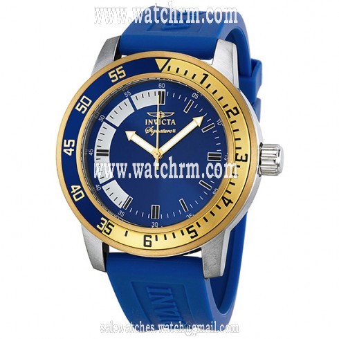 Invicta Signature II Blue Dial Blue Rubber Steel Men's Watch 7464