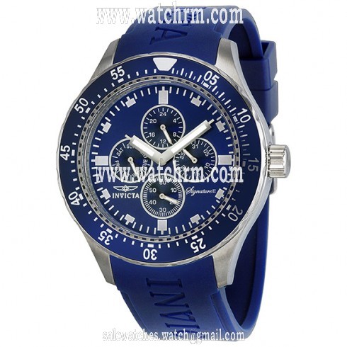 Invicta Signature II Blue Dial Stainless Steel Blue Rubber Men's Watch 7402