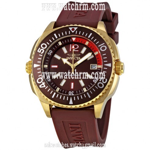 Invicta Signature II Brown Dial Brown Rubber Men's Watch 7357