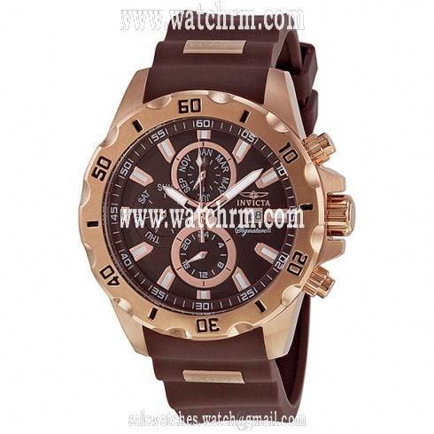 Invicta Signature II Brown Dial Rose Gold-tone Stainless Steel Men's Watch 7484