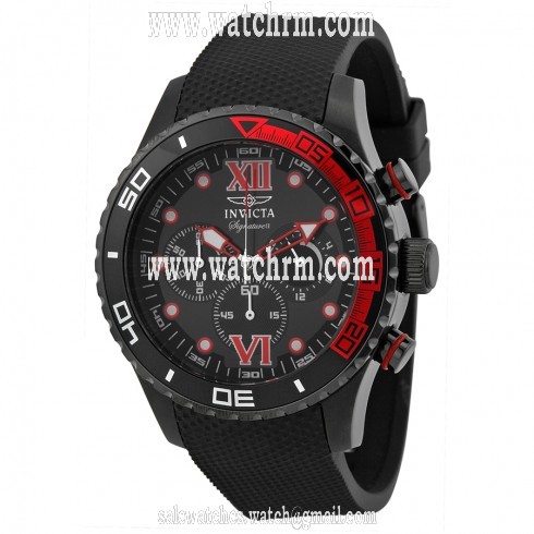 Invicta Signature II Chronograh Black Dial Black  Polyurethane Men's Watch 7507