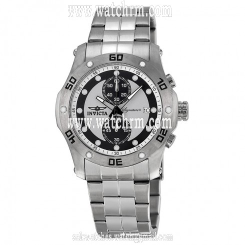 Invicta Signature II Chronograph Black and Silver Dial Stainless Steel Men's Watch 7382
