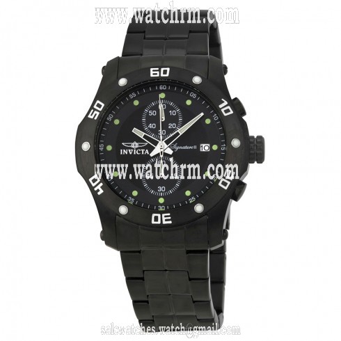 Invicta Signature II Chronograph Black Dial Black Ion-plated Men's Watch 7387