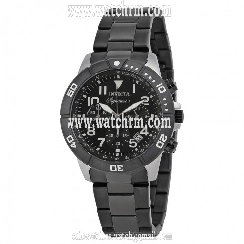 Invicta Signature II Chronograph Black Dial Black PVD Steel Men's Watch 7351