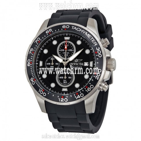 Invicta Signature II Chronograph Black Dial Black Rubber Strap Men's Watch 7371
