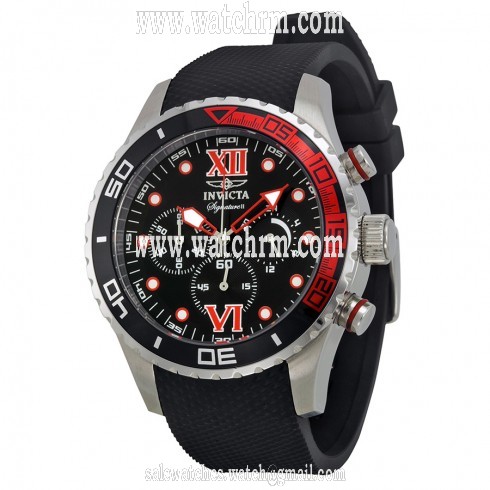Invicta Signature II Chronograph Black Dial Stainless Steel Men's Watch 7499