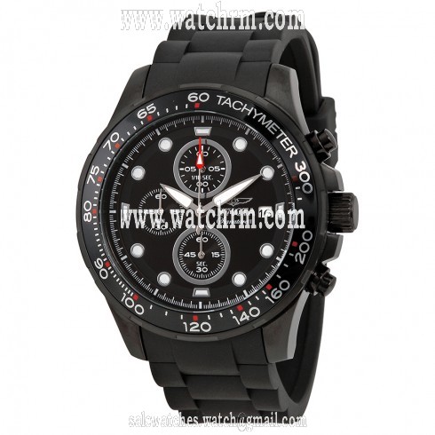 Invicta Signature II Chronograph Black Ion-plated Black Rubber Strap Men's Watch 7375