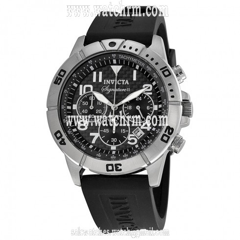 Invicta Signature II Chronograph Black Rubber Men's  Watch 7346