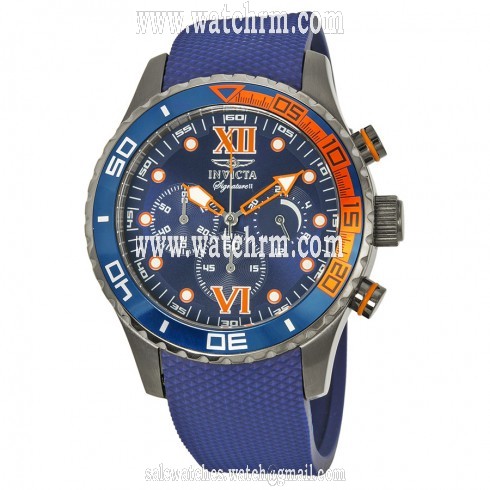 Invicta Signature II Chronograph Blue Dial Black  Polyurethane Men's Watch 7506