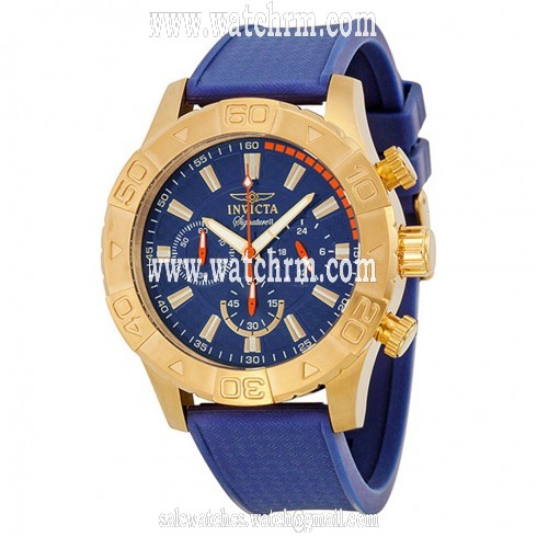 Invicta Signature II Chronograph Blue Dial Blue Polyurethane Strap Men's Watch 7494