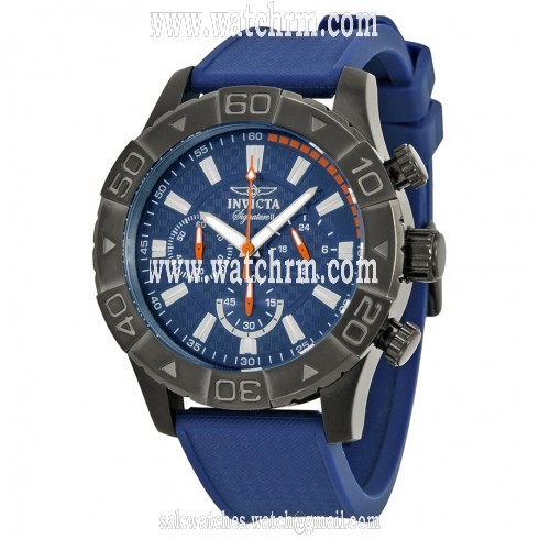 Invicta Signature II Chronograph Blue Dial Blue Polyurethane Strap Men's Watch 7497