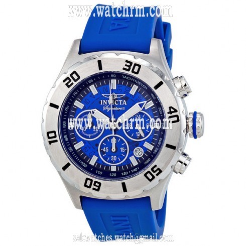 Invicta Signature II Chronograph Blue Dial Exhibition Back Men's Watch 7378