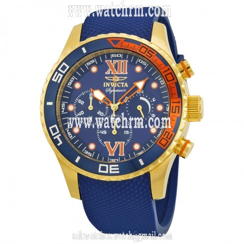 Invicta Signature II Chronograph Blue Dial Gold-tone PVD Men's Watch 7503