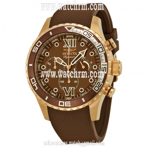 Invicta Signature II Chronograph Brown Dial Brown Polyurethane Men's Watch 7505