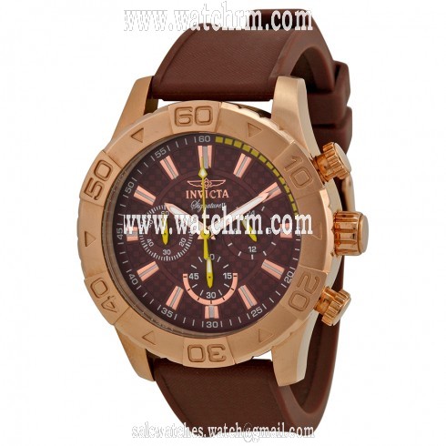 Invicta Signature II Chronograph Brown Dial Brown Polyurethane Strap Men's Watch 7496