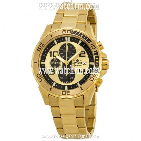 Invicta Signature II Chronograph Gold-tone Dial Gold-tone Men's Watch 7472